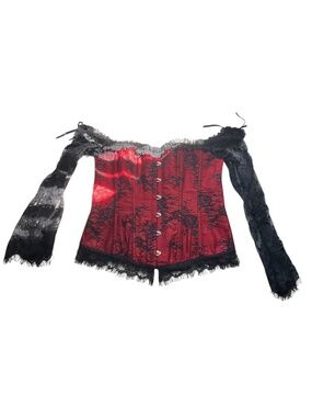 Women's Sexy Lingerie Red and Black Gothic Style Corset Bustier Size Large
